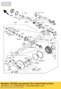 Kawasaki 391581112 eje-assy-drive, rr, s - Lado inferior