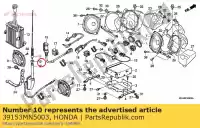 39153MN5003, Honda, écrou, antenne honda gl goldwing se a  valkyrie f6c bagger f6 b gold wing interstate i deluxe abs 8a aspencade gl1500 gl1500se gl1500a gl1800a gl1800 airbag 1500 1800 , Nouveau