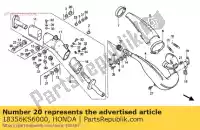 18356KS6000, Honda, colar silenciador honda cr  r crm mk i cr125r cr250r cr500r 1 2 250 125 500 , Novo