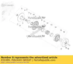 pakking ring van Piaggio Group, met onderdeel nummer 431089, bestel je hier online: