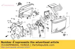 Aqui você pode pedir o anel, interruptor de ignição em Honda , com o número da peça 35106MM8000: