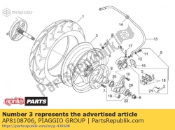 Aprilia AP8108706, Achterwiel, OEM: Aprilia AP8108706