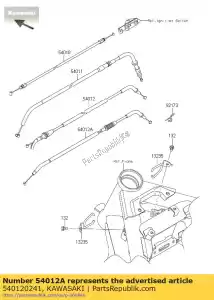 Kawasaki 540120241 cable-throttle,closing - Bottom side