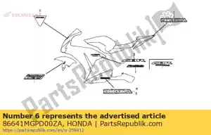 Honda 86641MGPD00ZA marca, pára-brisa * tipo1 * - Lado inferior