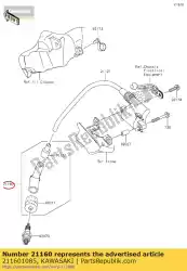 cap-assy-stekker zr400-c1 van Kawasaki, met onderdeel nummer 211601085, bestel je hier online: