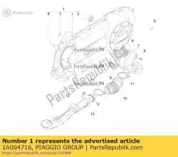 Qui puoi ordinare coperchio della trasmissione da Piaggio Group , con numero parte 1A004716: