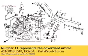 Honda 45160MGH640 guide de comp., l. fr. tuyau - La partie au fond
