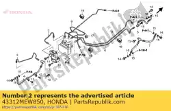 Aquí puede pedir tubo b, rr. Freno de Honda , con el número de pieza 43312MEW850: