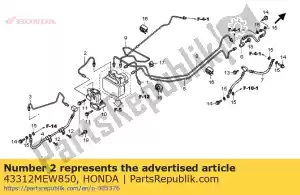 honda 43312MEW850 tubo b, rr. freno - Lado inferior