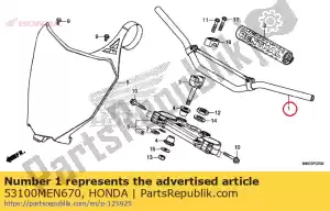 honda 53100MEN670 tubo, manivela de direção - Lado inferior