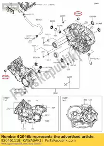 Kawasaki 920461118 agulha de rolamento, ta2015 - Lado inferior