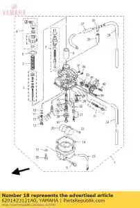 yamaha 6201423121A0 jet, main (#105) - Bottom side