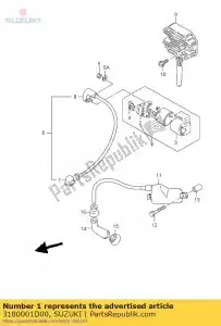 Suzuki 3180001D00 relé, acionador de partida - Lado inferior