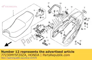 Honda 77230MY5F20ZA conjunto de capuz, rr. (wl) * type5 - Lado inferior