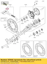 Aquí puede pedir cadena articulada, transmisión kx500-e9 de Kawasaki , con el número de pieza 920581074: