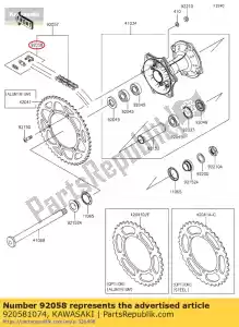 kawasaki 920581074 cadena articulada, transmisión kx500-e9 - Lado inferior