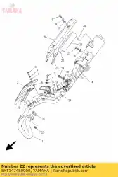 Ici, vous pouvez commander le protecteur, silencieux 4 auprès de Yamaha , avec le numéro de pièce 5XT147480000: