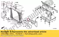 19020HL3A01, Honda, ventilador comp., resfriamento honda sxs700m2p sxs700m4p 700 , Novo