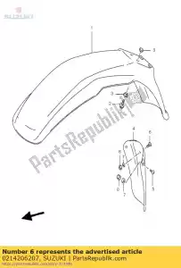 suzuki 0214206207 parafuso, m6x1x20 - Lado inferior