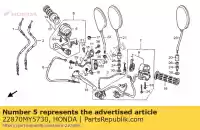 22870MY5730, Honda, cavo comp., frizione honda cb 500 1997 1998 1999 2000 2002, Nuovo