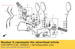 Ici, vous pouvez commander le câble comp., embrayage auprès de Honda , avec le numéro de pièce 22870MY5730: