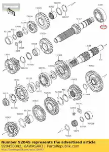 kawasaki 920450042 bearing-ball,25x62x17 er650a6s - Bottom side