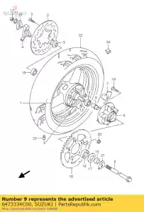 Suzuki 6473334C00 retainer rr - Onderkant