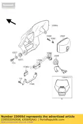 Tutaj możesz zamówić lampa czo? Owa korpusu, d? Od Kawasaki , z numerem części 2300550406W: