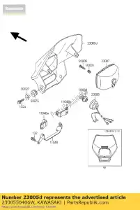 Kawasaki 2300550406W lampa czo?owa korpusu, d? - Dół