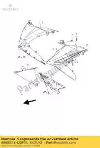 Suzuki 6868521H20FJB cinta, lado de la capucha, - Lado inferior