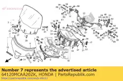 Ici, vous pouvez commander le ensemble de garniture, écran (wl) auprès de Honda , avec le numéro de pièce 64120MCAA20ZK: