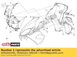 Here you can order the rh front fairing. White from Piaggio Group, with part number AP8269340: