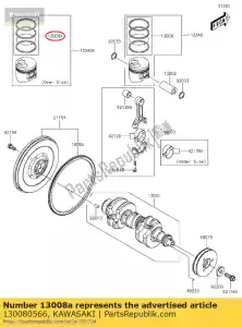 kawasaki 130080566 01 conjunto de anéis pistão, o / s, 0,25 - Lado inferior