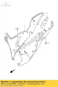 Suzuki 4817114G00YBA schild, beenzijde - Onderkant