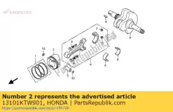 Aqui você pode pedir o pistão (padrão) em Honda , com o número da peça 13101KTW901: