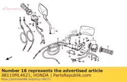 spiegel r terug van Honda, met onderdeel nummer 88110ML4621, bestel je hier online: