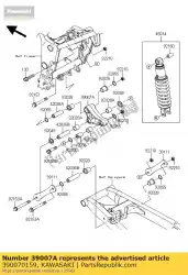 Here you can order the arm-susp,uni trak from Kawasaki, with part number 390070159: