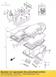 suzuki 9516160D00 válvula, ar piloto - Lado inferior