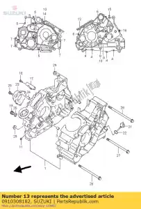 suzuki 0910308182 bolt - Bottom side