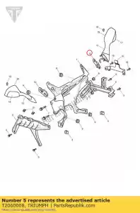 triumph T2060008 pakking rubber links spiegel - Onderkant