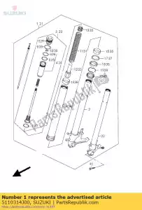 suzuki 5110314J00 amortiguador, para - Lado inferior