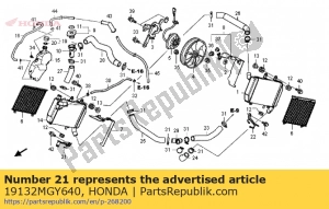 Honda 19132MGY640 quedarse, r lwr rad - Lado inferior
