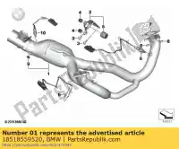 18518559520, BMW, kolektor wydechowy, chromowany bmw  1250 2018 2019 2020 2021, Nowy