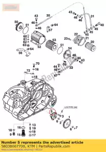 ktm 58038007700 bomba de aceite mikuni g-73-10 - Lado inferior