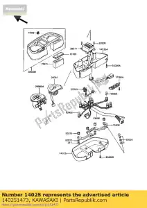 Kawasaki 140251473 capa, medidor, lwr - Lado inferior