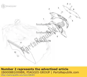 Piaggio Group 1B000881000BR splash guard upper closing - Bottom side