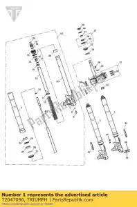 triumph T2047096 stanchion assy. lh - Bottom side