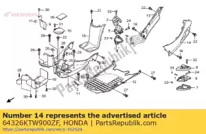 honda 64326KTW900ZF couverture, l. inférieur * r302m * (r302m rouge velours métallisé) - La partie au fond