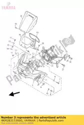 embleem van Yamaha, met onderdeel nummer 4KM283153000, bestel je hier online: