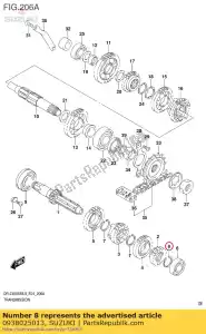 Suzuki 0938025013 circlip - La partie au fond